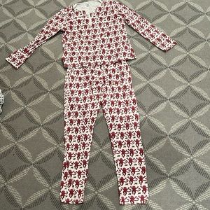 Roller Rabbit original monkey pattern pajamas in pink. Adult size xs